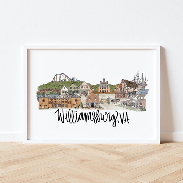 Williamsburg Virginia (VA) Skyline Print