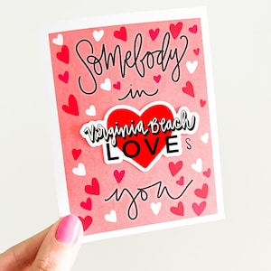 Virginia Beach LOVE greeting card - with removeable sticker