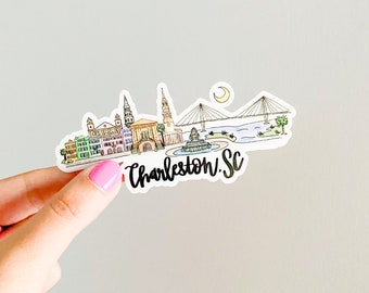 Charleston South Carolina Skyline sticker