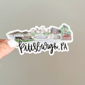 Pittsburgh, PA  Skyline Sticker - Pennsylvania