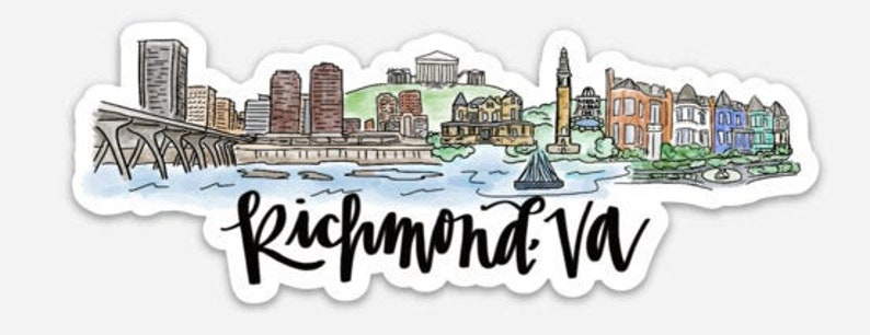 Iconic Rva Signs Richmond Virginia Skyline Sticker - Etsy