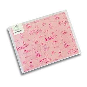 Virginia Beach, Virginia Toile Print Notecard set (6) Pink on Pink pattern