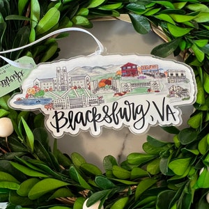 Blacksburg VA (Virginia) acrylic ornament