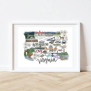 Virginia Landmarks Skyline Print 8x10