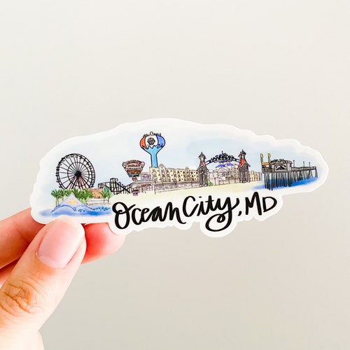 Ocean City Maryland Sticker Beach Sticker Boardwalk Sticker Etsy