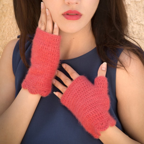 Cashmere Cocktail Gloves // Cashmere Treats // Hand Crochet Fingerless Gloves