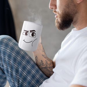 Expressive Ceramic Mug, Funny Coffee Cup for Friends, Gift for Coffee Lovers, Unique Kitchen Decor, Office Humor, Creative Mug, Gift Ideas