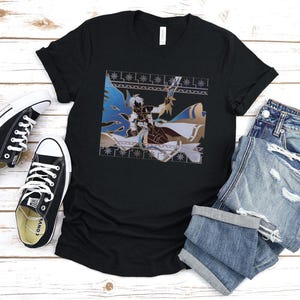 HSR Phainon Unisex Jersey Tee Amphoreus Themed Honkai Star Rail Subtle Fan-Drawn Papercraft Art Neuveau Style Streetwear T-Shirt