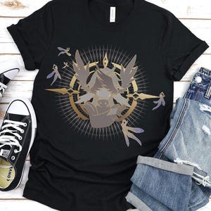 Harmony Sunday Ultimate Unisex Jersey Tee Honkai Star Rail Inspired Subtle Anime Silhouette Papercutting Style Illustration Streetwear