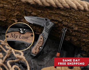 手作りオリーブウッドポケットナイフ：パーソナライズされた刻印入りギフト