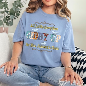 Custom Teacher Shirt, Cowgirl Teacher Tee, Comfort Colors Cowgirl, Horse Theme Teacher Tee, Back to School Cowgirl Theme