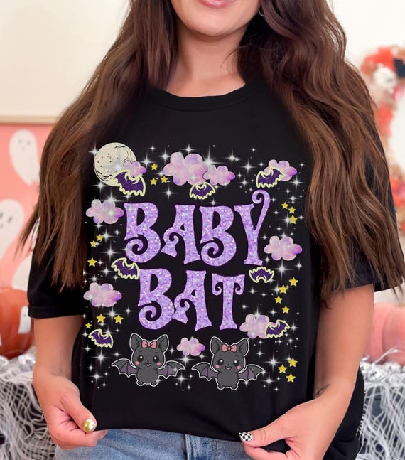 Baby Bat Halloween Shirt, Cute Bat Graphic Tee, Comfort Colors Bat T-Shirt, Cute Spooky Halloween Tee