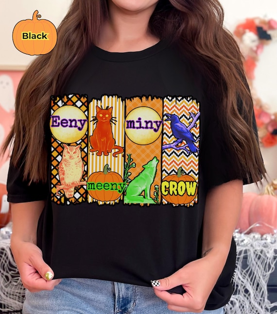 Bold Halloween Festival Tee, Halloween Owl Cat Wolf Crow Shirt, Spooky Animal Moon Tee, Comfort Colors Festival Party Top