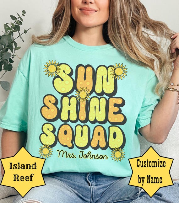 Sunshine Squad Counselor Shirt, Comfort Colors 12 Colors, Personalized Mental Health Team Tee, School Counselor TShirt
