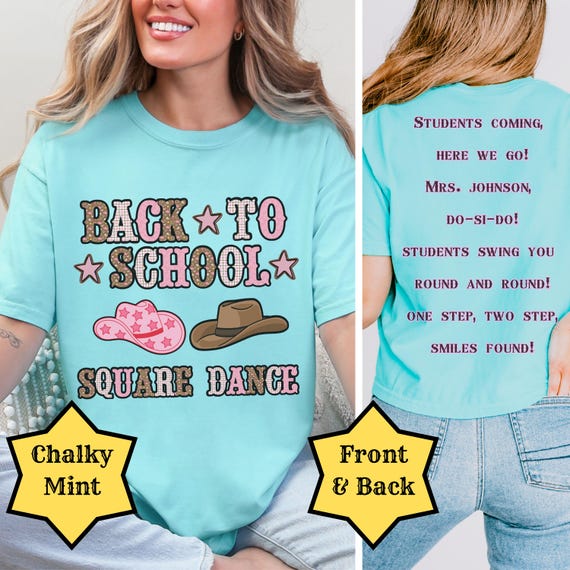 Personalized Cowgirl Teacher Tee, Back to School Square Dance T-shirt, Comfort Colors Cowgirl T-shirt, Western Theme Shirt, Teacher Gift