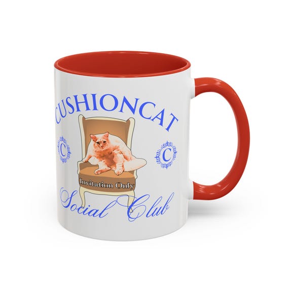 Cat Social Club Coffee Mug, Cat Lover Mug, Animal Coffee Cup, Cute Kitty Mug, Cat Lady Gift, Cat Owner, Cat Mama