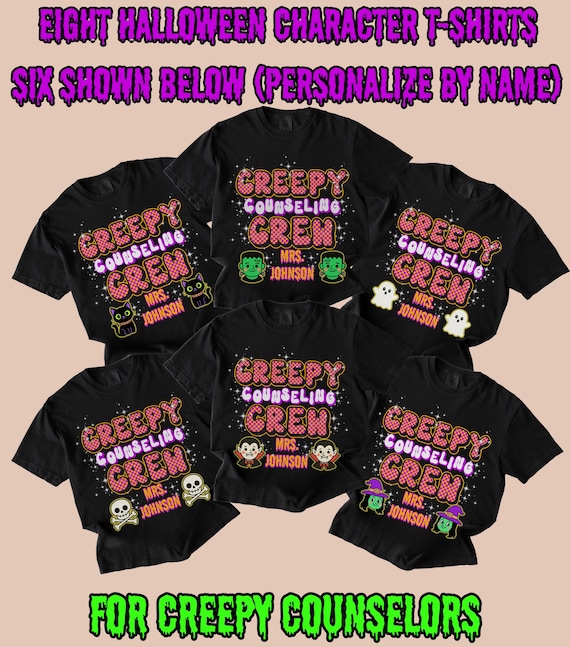 Personalized Halloween Counselor Shirt: Comfort Colors Tee, Spooky Crew