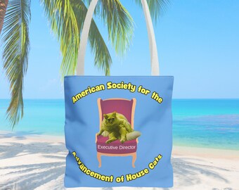 Funny Cat Society-draagtas: dubbelzijdig kattenliefhebbercadeau