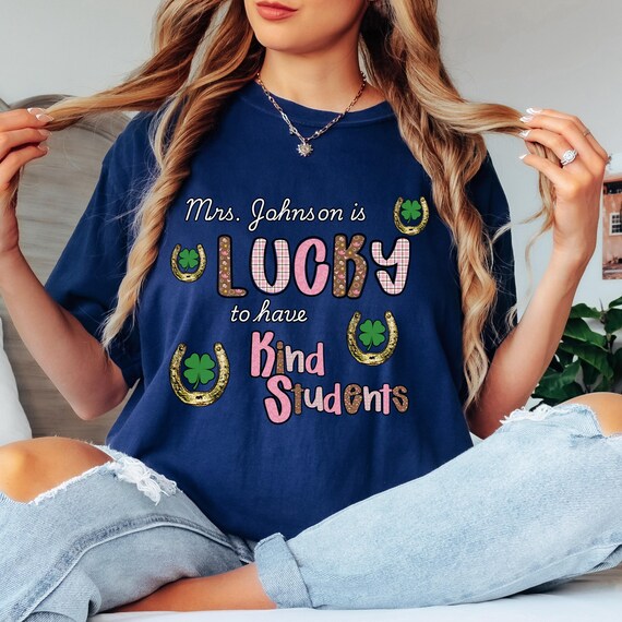 Custom Teacher Shirt, Lucky Cowgirl Teacher Back to School Tee, Comfort Colors Teacher,  Kind Students Shirt