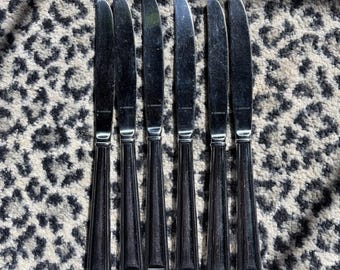 Gorham Marabella Stainless Dinner Knife set of 6, 9 1/2" Flatware Silverware