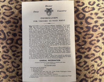 June 1955 Visitors to West Point Information Brochure Military Academy Vtg
