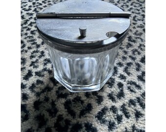 VTG Medco Glass Diner Style Sugar Bowl w/ Flip Top Lid- No Tongs- Multipurpose