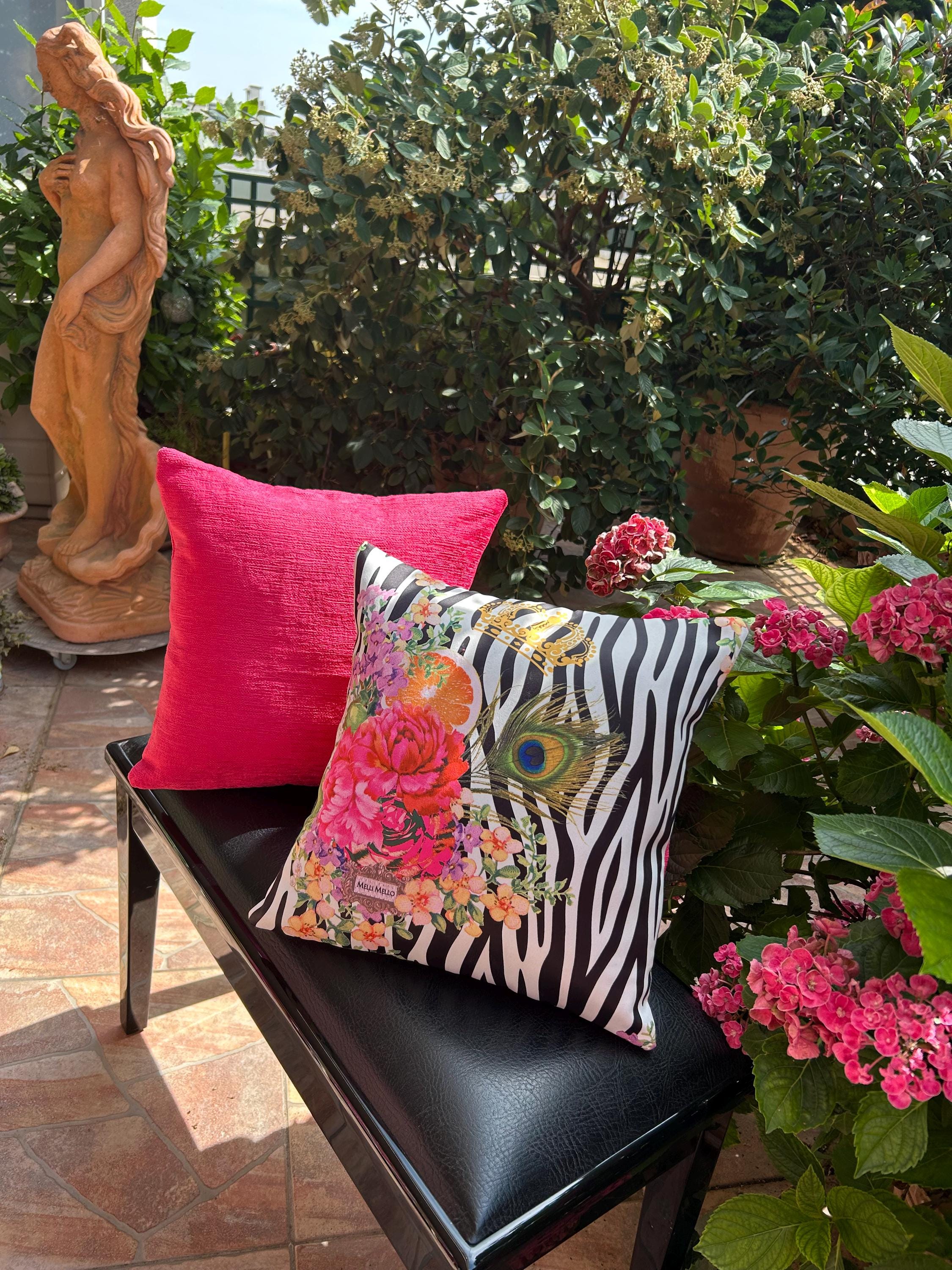 Housse De Coussin D'extérieur Imperméable 40x70 Cm - Lin, Double Face Imprimé - Pour Salon, Jardin, Banc