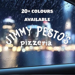 Jimmy Pesto’s Pizzeria Vinyl Decal – Bob’s Burgers Sticker for Car, Laptop, or Bottle