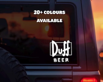 Simpsons Duff Beer Vinyl Decal – Permanent Sticker for Car, Laptop, or Window