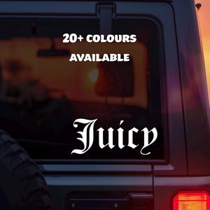 Juicy Couture Vinyl Decal – 2000s Aesthetic Car or Laptop Sticker – Cute Y2K Accessory