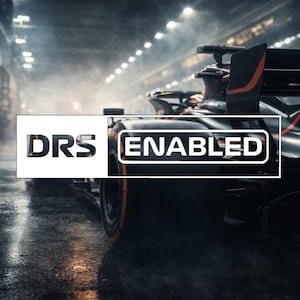 Pegatina de vinilo permanente para coche con DRS activado de F1, pegatina de vinilo impermeable para portátil, Fórmula Uno, regalo de deportes de motor