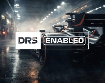 F1 DRS Enabled Sticker Permanent Vinyl Car Decal, Waterproof Vinyl Laptop Sticker, Formula One, Motorsport Gift