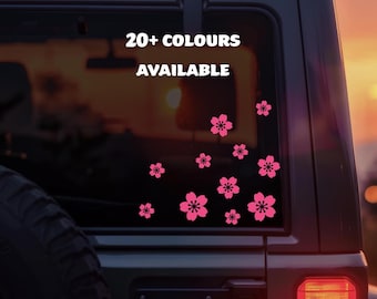Cherry Blossom Vinyl Decal, Pink Flower Car Sticker, Japanese Sakura Decal, Cute Aesthetic Window Sticker, Waterproof Vinyl, Laptop, Bottle