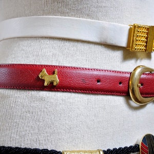 Made in France Scottie Dog Red Leather Belt Vintage | Accessories | Made In France Scottie Dog Red  main image 2