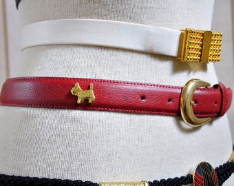 Vintage Scottish Terrier Belt in Black Leather for Women or  display picture 2