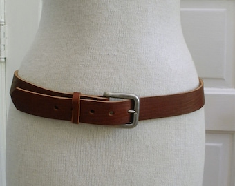 Vintage Unisex Maroon Red Genuine Leather Belt Size 36 /1305