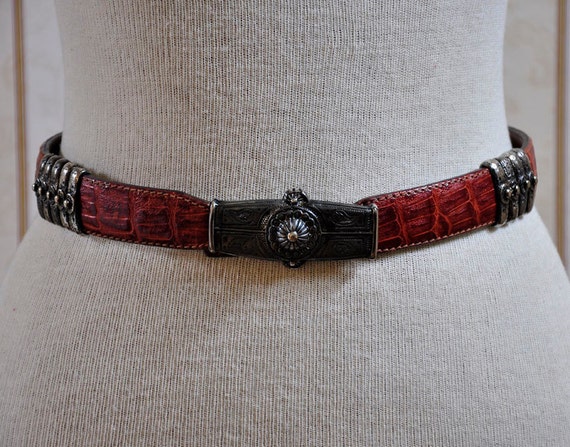 Vintage Brown Real Leather Belt From Lord and Taylor Made in  display picture 2