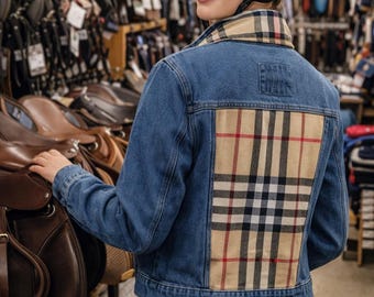Jean Jacket Custom made Equestrian Style Classic Plaid