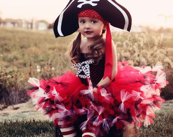 Pretty Little Pirate Tutu Dress, Hat, and Legwarmers