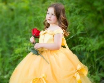 Princess Belle Tutu Dress- Belle Dress- Belle Costume- Beauty and the Beast