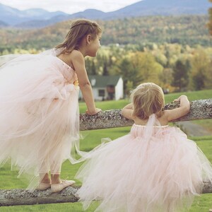 Peach Tutu Dress Peach Flower Girl Dress Spring Dress image 2