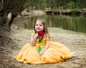 Princess Belle Tutu Dress- Belle Dress- Belle Costume- Beauty and the Beast