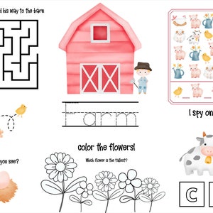 11x17 Farm Printable Activity Placemat