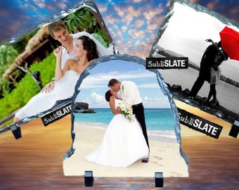 Photo Plaques For Weddings, Anniversary, Any Milestone, Printed on Slate