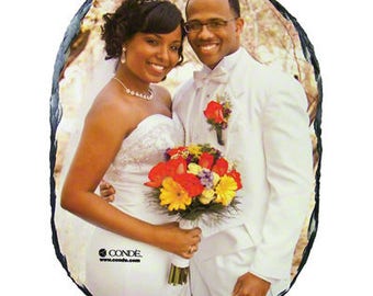 Large Oval Custom Printed Photo Slate