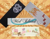 100 Grosgrain Sew-in Labels - RUSH - PRIORITY SHIPPING - Custom Printed, Individually Cut and Heat Sealed