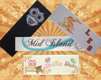 Grosgrain Sew-in Labels - Custom Printed, Individually Cut and Heat Sealed