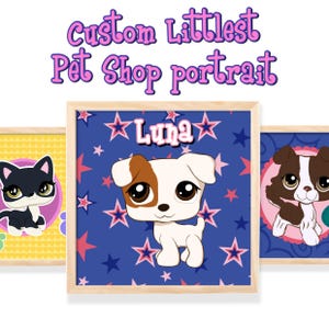 Littlest Pet Shop LPS custom pet portrait cat dog digital Y2K cute 2000s nostalgic childhood, turn Your Pet into Artwork from Photo, gift