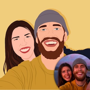 retrato minimalista de casal sem rosto, presente de noivado de casal, retrato de namorada, retrato de família, presente digital personalizado de casamento, presente de amigo