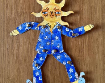 Gary the Sun Chihuahua, Articulated Paper Art Doll, Printable, DIY Paper Craft, Paper Puppet, Paper Doll Kit, Template cut out
